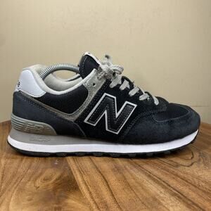 New Balance 574 Core Pack Womens Black White Size 7.5 Athletic Shoes WL574EVB